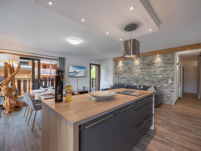Apartment in Châtel, 4 elements residence, Kitchen and living room, Châtel Reservation