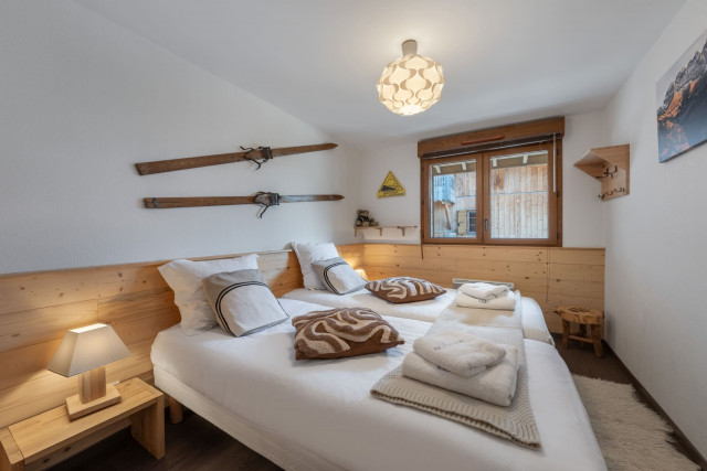 Apartment in Châtel, Bellevue Residence, Bedroom with 2 single bed, Châtel Mountain