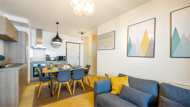 Appartement Chalet des Freinets, 4 personnes, Châtel, cuisine équipée et séjour