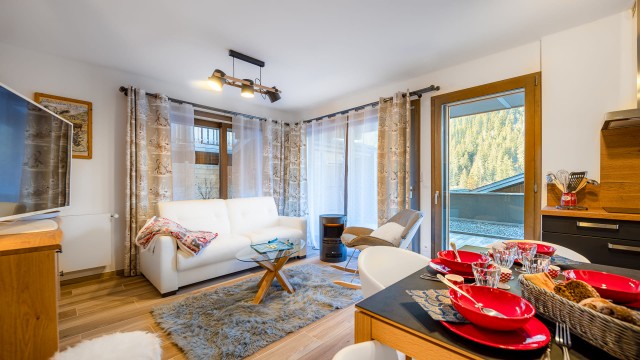 Appartement Chalet des Freinets, 4 personnes, Châtel, séjour, salle à manger