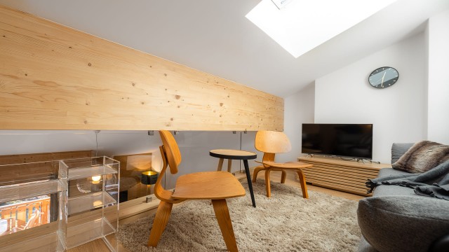 Appartement Chalet des Freinets, 6 personnes, Châtel, salon sur la mezzanine