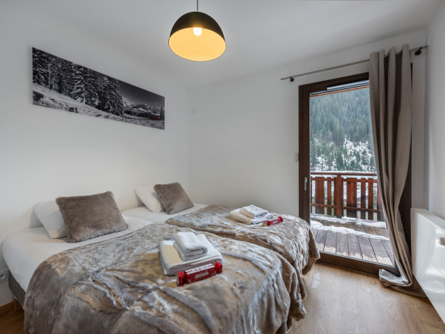 Apartment n° 202 A in Residence Chalet des Freinets, bedroom 2 single beds, Châtel