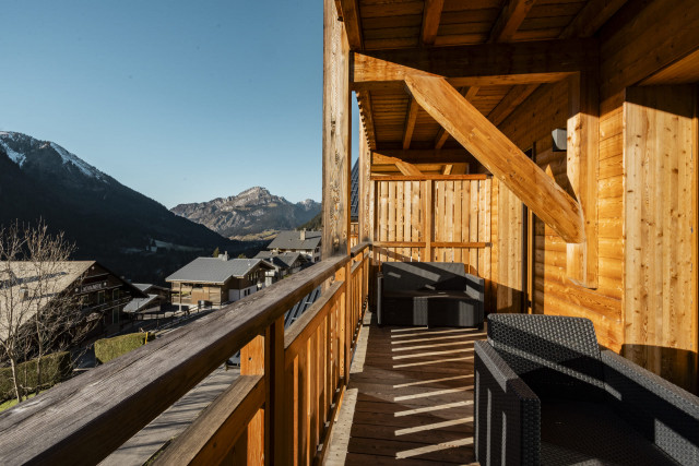 Apartment Chalets Juliette Châtel, Balcony and view, Sun mountain 74