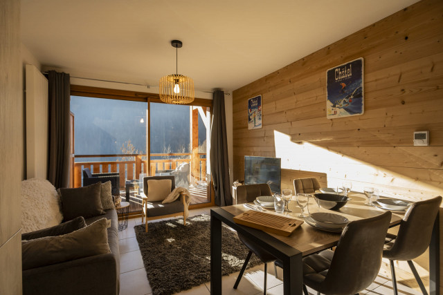 Apartment Chalets Juliette Châtel, Living and dining room, Mountain relaxation