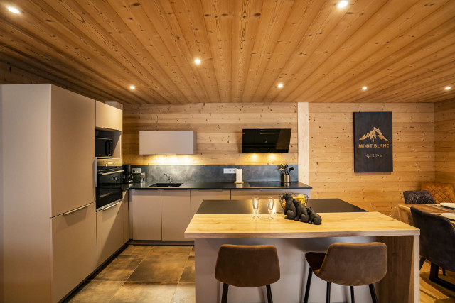 Appartement dans chalet 3 fontaines, 9 personnes, Cuisine, Châtel réservation