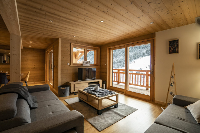 Appartement dans chalet 3 fontaines, 9 personnes, Séjour, Châtel montagne