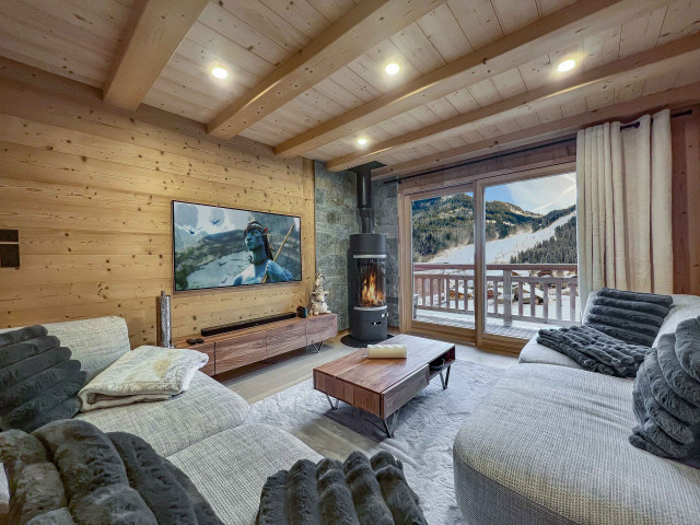 Appartement dans chalet 3 fontaines E4, 8 personnes, Séjour, Châtel été