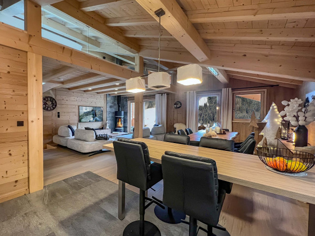 Appartement dans chalet 3 fontaines E4, 8 personnes, Séjour, Châtel hiver