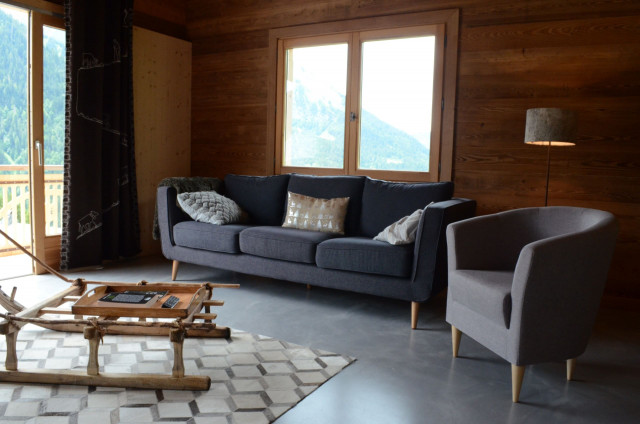 Apartment in chalet Les Greniers, Living room, Châtel Portes du Soleil