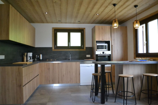 Apartment in Pensée des Alpes chalet, kitchen, Châtel Portes du Soleil