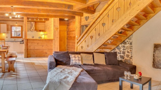 Appartement dans chalet PONT A, 8/9 personnes, La Chapelle d'Abondance, séjour