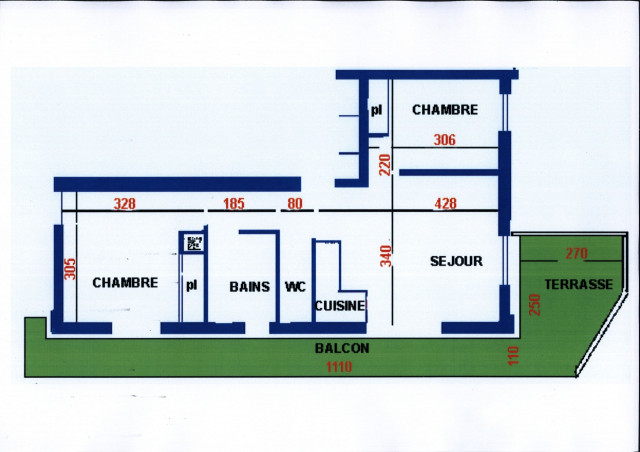 Appartement Echo des Montagnes 3, plan, Châtel Les Portes du Soleil