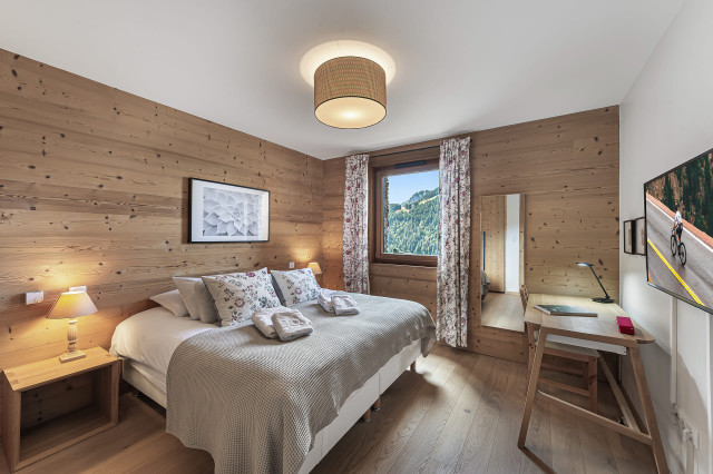 Appartement Flambeaux, Chambre lit double, Châtel Montagne 74