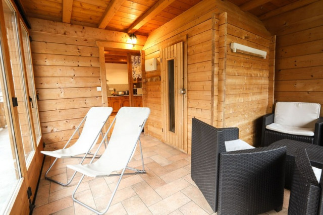 Appartement La Cabane du Haut, salon sauna, Châtel Les Portes du Soleil