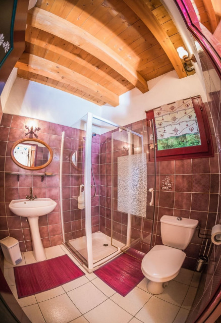 Appartement La Couqueille Salle de douche de la chambre au rez de chaussée, Châtel Roitet