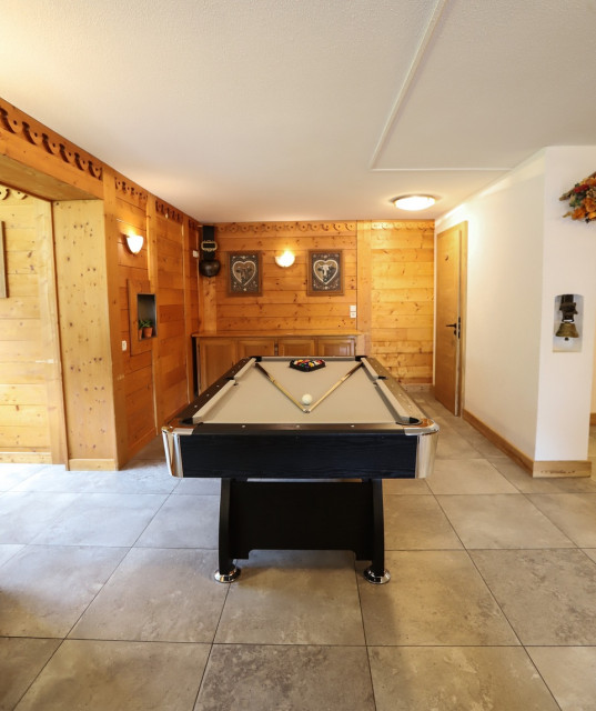 Appartement le Biwak dans chalet la Cascade, Châtel, billard