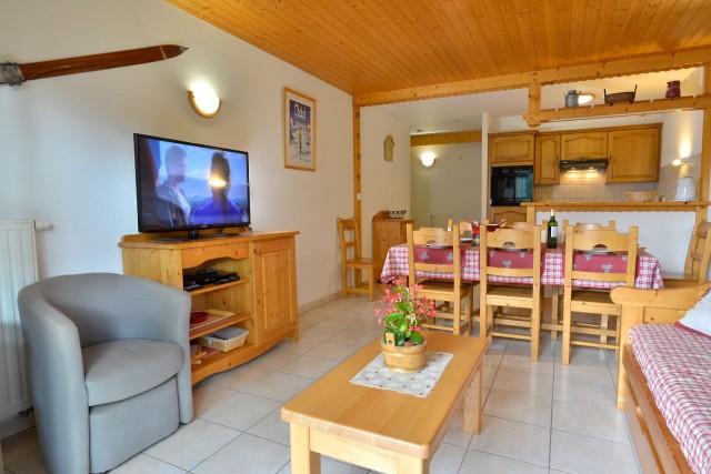 Appartement n°3 dans résidence le Blanchot, Séjour, Châtel Alpes du Nord