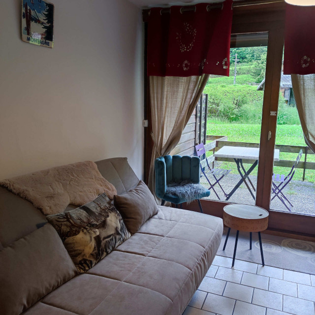 Appartement n° 7 A, Résidence les Mermy; canapé, Châtel Portes du Soleil