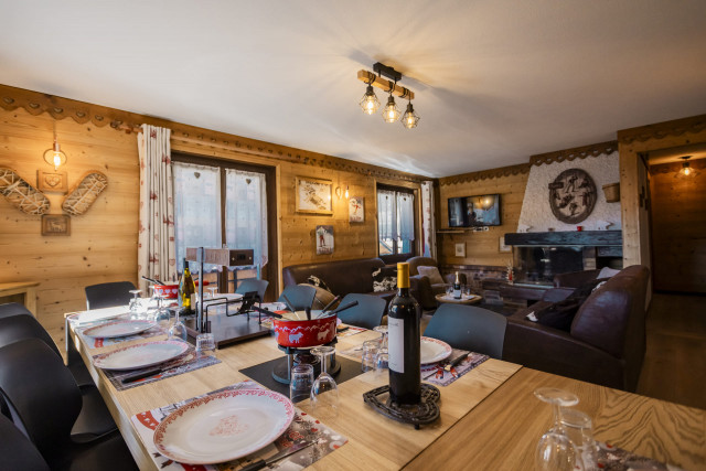 Appartement Ours Châtel, Salon salle à manger, Vacances en famille 74