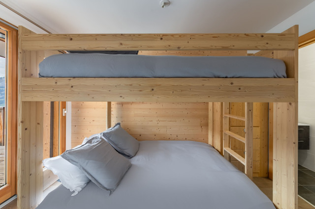 Appartement Perles de Savoie A204 Châtel, Chambre 2 lits doubles superposés, Montagne Neige