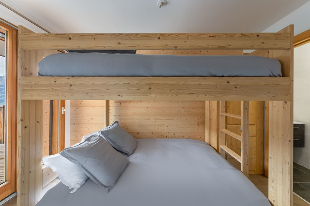 Apartment Perles de Savoie A204 Châtel, Bedroom 2 double bunk beds, Mountain Snow