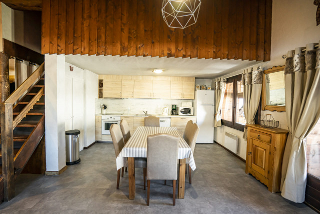 Apartment Vieux Four 002, Dining room and kitchen, Châtel Portes du Soleil