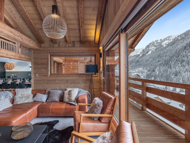Chalet Bois Colombe Châtel, Living Room with view, Châtel Family Holidays