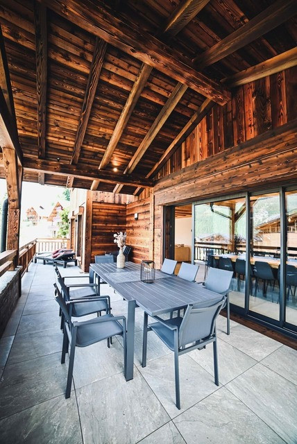 Chalet Bonatti, cosy terrace, Châtel Haute-Savoie, France Alps family summer vacations