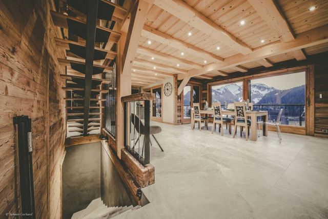 Chalet Bovard, Chalet Spencer, escalier, Châtel Les Portes du Soleil