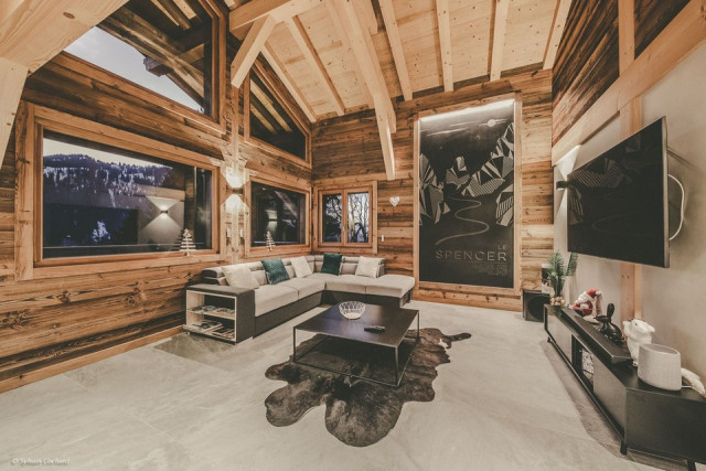 Chalet Bovard, Chalet Spencer, salon cosy, Châtel Vallée d'Abondance