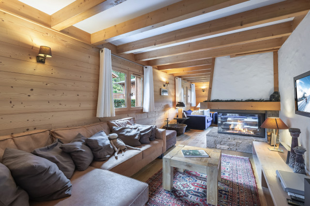 Chalet Casa Linga, Salon avec cheminée, Châtel Linga