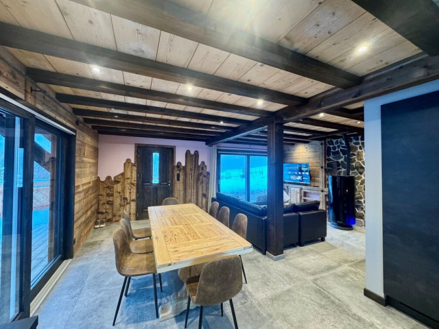 Chalet Cervin, Séjour avec salle à manger et cuisine, Abondance 74