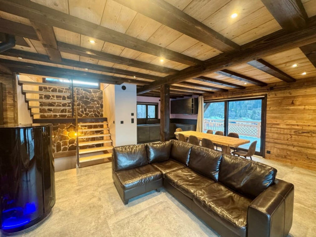 Chalet Cervin, Séjour avec salle à manger et cuisine, Haute-Savoie