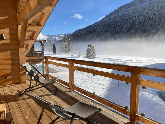 Chalet Cret Beni, Balcon vue montagnes, Châtel Sport d'hiver