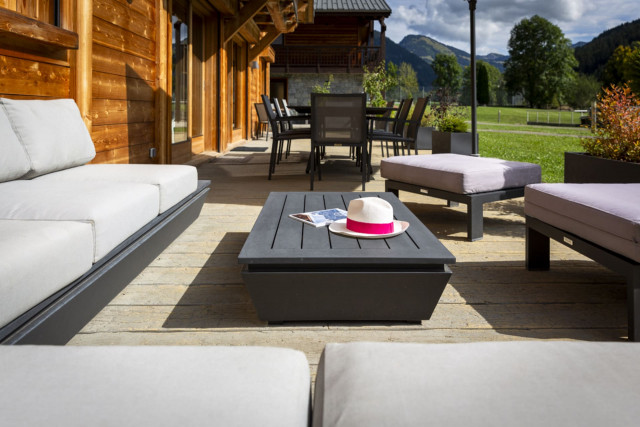 Chalet Cret Beni, Terrace with garden furniture, Châtel Raclette 74