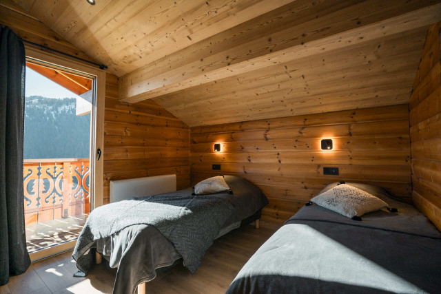 Chalet D'Artagnan Petit Châtel, Chambre avec deux lits simples, Haute Savoie 74390