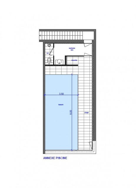 Chalet du Saix  plan de la piscine intérieure Châtel