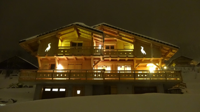 Chalet Etagne, night-lit chalet, Châtel Les Portes du Soleil
