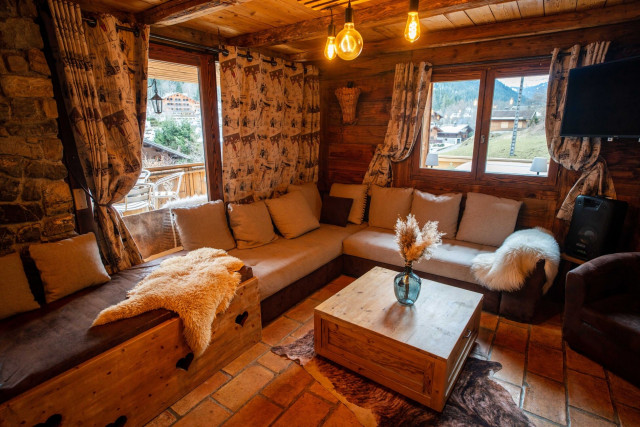 Chalet Etoiles des Alpes, coin salon, Châtel 