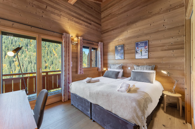 Chalet Etringa, Bedroom with 2 single beds that can be made into a double bed, Châtel Ski rental