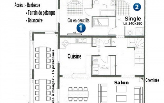 Chalet l'orée du lac, Châtel, plan étage 1