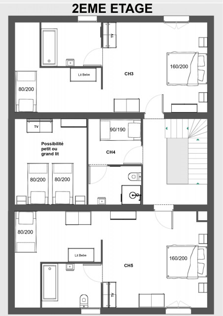 Chalet L'Orée du lac Chatel, 2nd floor plan