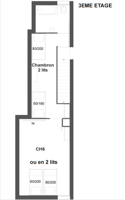 Chalet L'Orée du lac, Third floor plan, Chatel, Sled dog