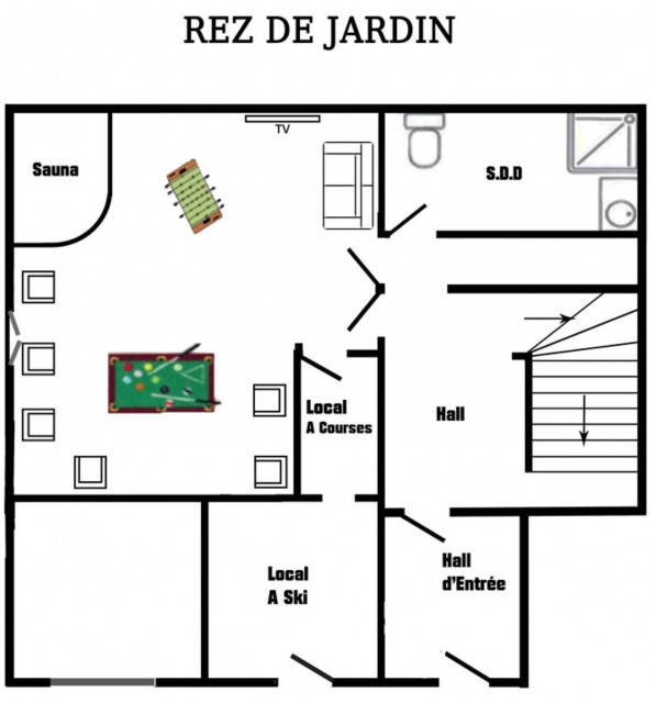 Chalet L'Orée du lac Chatel, ground floor plan