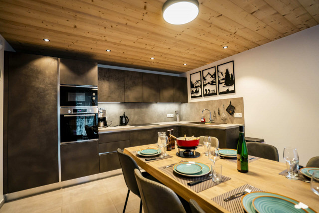 Chalet La Ferme de Delphine & François, cuisine, Châtel ski neige montagne vacances Alpes