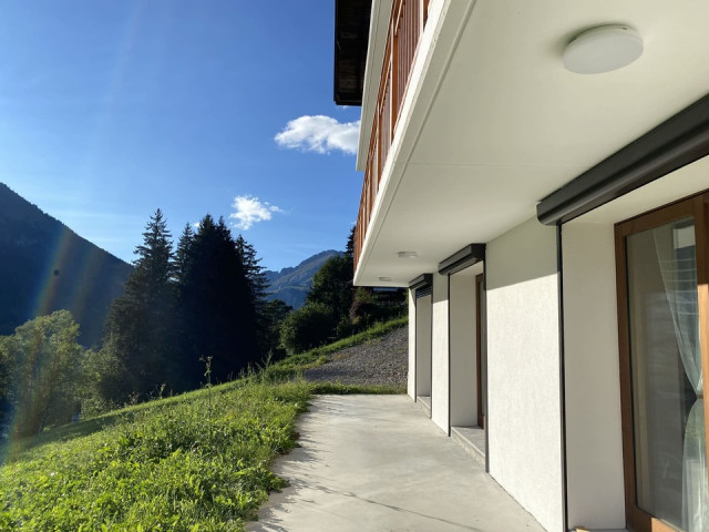 Chalet La Ferme de Delphine & François, terrasse ensoleillée, Haute-Savoie Châtel soleil famille vacances