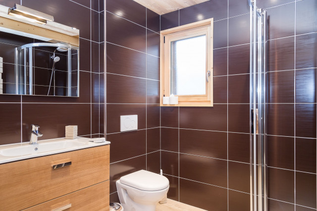 Chalet Le Bois Brulé, Châtel, salle de douche avec toilettes