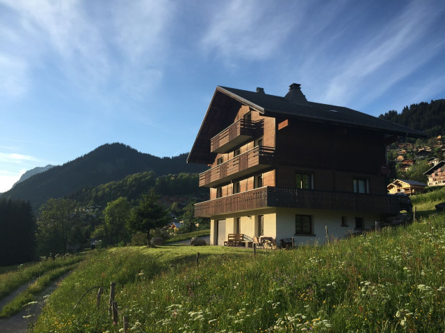 Chalet le Val d'Or, Apt n°2, The chalet during summer, Châtel Nature mountains