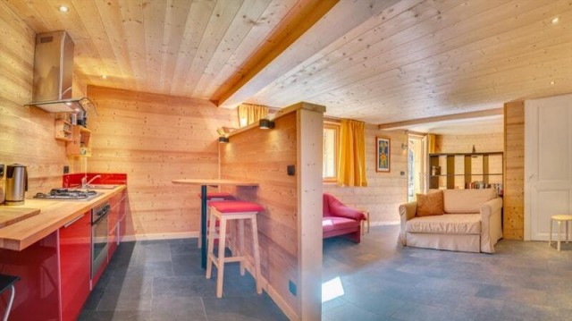 Chalet les 4 Chamois 12 personnes Abondance Richebourg studio rez de jardin