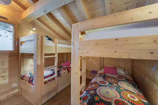 Chalet les 4 Sam 10 personnes Abondance Richebourg, Chambre lits superposés, Portes du Soleil Location